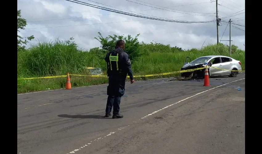 Vistas del área del accidente de tránsito. Foto: Santos Oliveros 