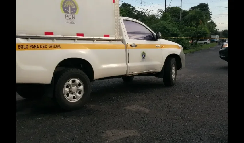 Foto ilustrativa del vehículo del Ministerio Público en el área del incidente. 