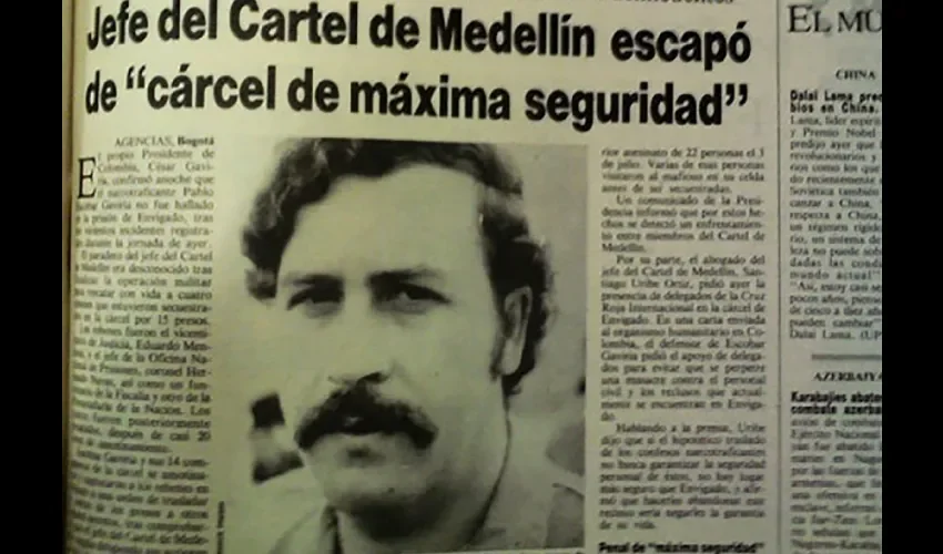 Así reportaron los medios de la época la fuga de Escobar.