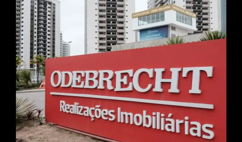 Vista del letrero de Odebrecht.