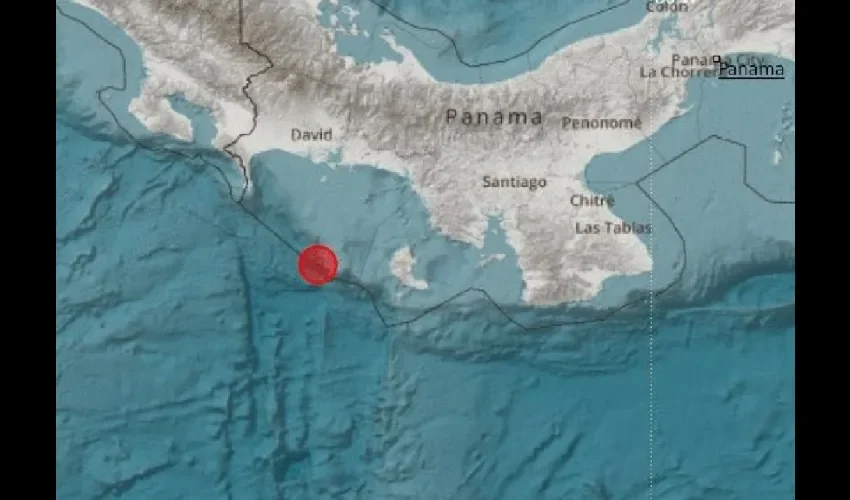 Gráfica del área donde se originó el temblor. 