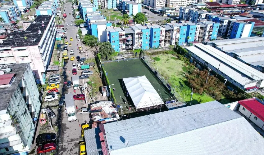 Vista del área deportiva que se espera mejorar. 