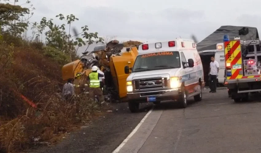 Vista del accidente de tránsito. 