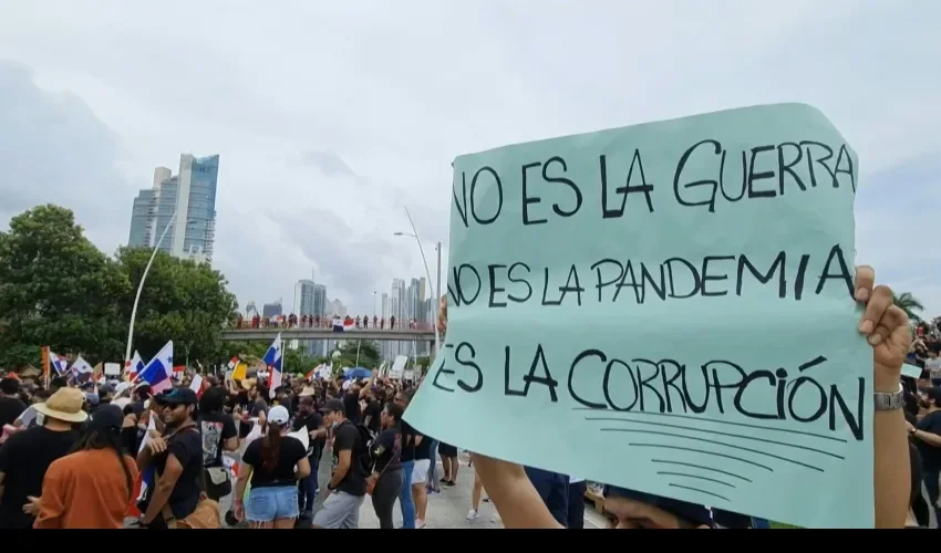 Vista de las protestas en Panamá. 