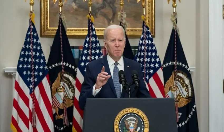 El presidente de Estados Unidos, Joe Biden, pronuncia un discurso en la Casa Blanca en Washington, DC, EE. UU. EFE/Chris Kleponis/Pool