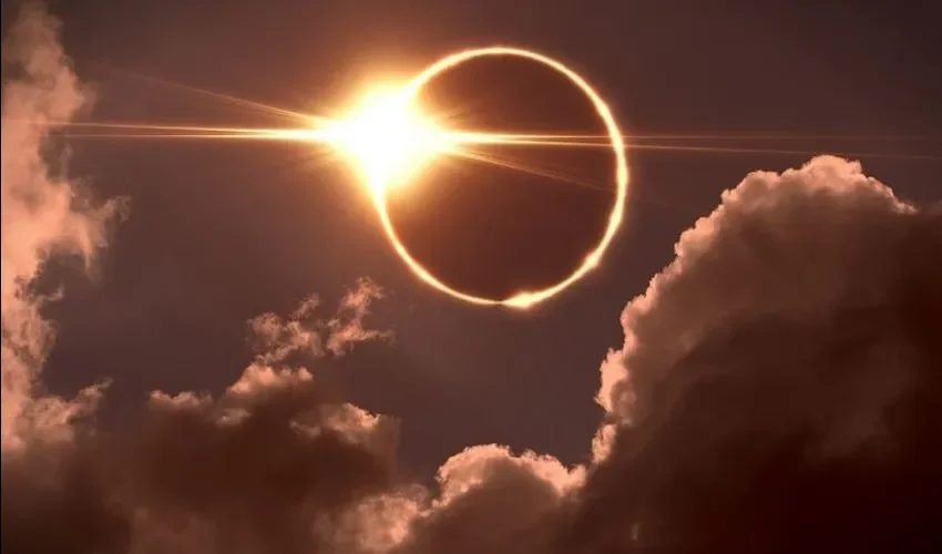 Vista de un eclipse solar. 