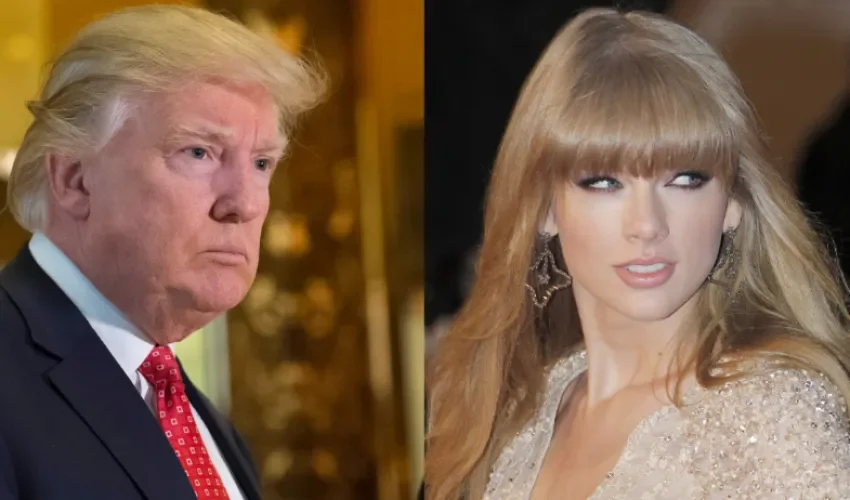 Combo de fotografías de archivo que muestra al presidente de los Estados Unidos Donald Trump y a la cantante Taylor Swift. EFE/ Archivo