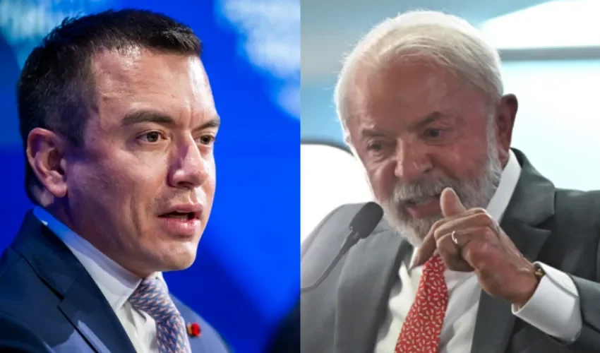 Daniel Noboa (Ecuador) y Luiz Inácio Lula da Silva (Brasil). Fotos: EFE.