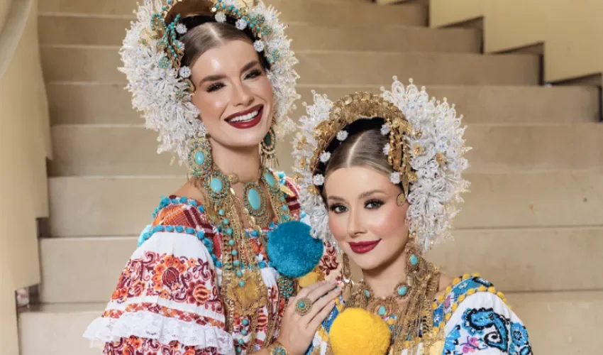 Lainey Floeck, Miss Cosmo Panamá 2026, y Yolina Lindquist, Miss Cosmo International 2025. Foto: @maikolgph