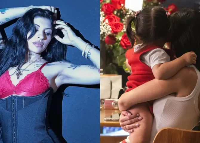  Aparece Cazzu con su hija Inti en México y pide que no la graben 