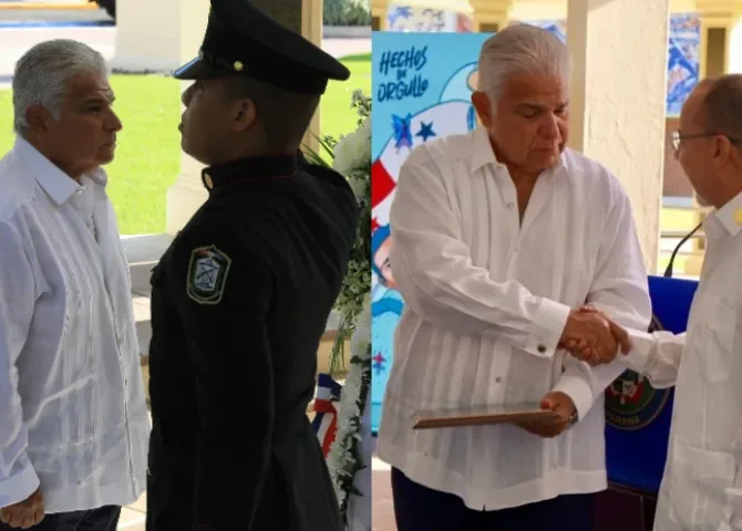  Presidente Mulino honra a nuestros Mártires y recibe reconocimiento de miembros de la gesta del 9 de Enero  