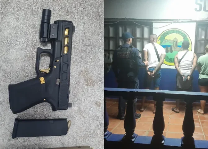  Tres personas aprehendidas tras hallazgo de pistola en control policial en Portobelo 