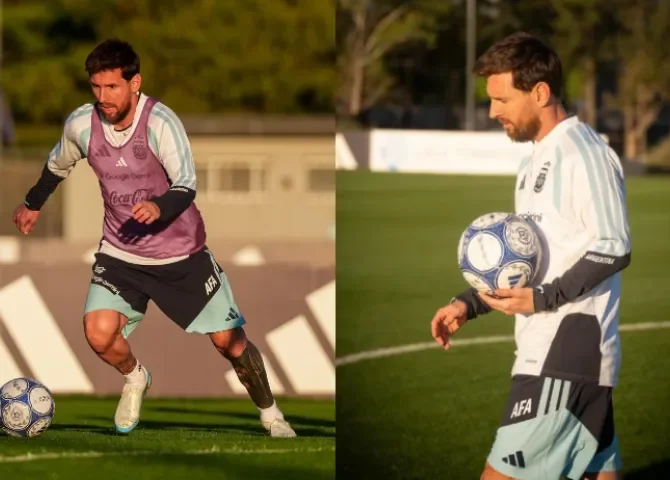  Messi completa su último entrenamiento con Argentina antes de la despedida 